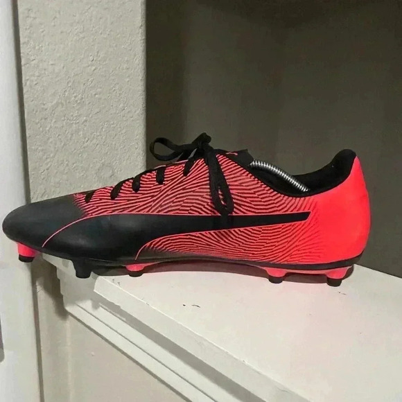 Puma Spirit II FG 105521-02 Black & Red Football Cleats Men Size 13 - Picture 4 of 9